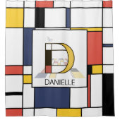 Phantastische Neoplastik Art Monogramm. Buchstabe Duschvorhang (Vorderseite)