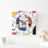 Phantastische Neoplastik Art Monogramm. Buchstabe  Quadratische Wanduhr (Zuhause)