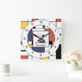 Phantastische Neoplastik Art Monogramm. Buchstabe Quadratische Wanduhr (Zuhause)