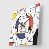 Phantastische Neoplastik Art Monogramm. Buchstabe  Quadratische Wanduhr (Winkel)