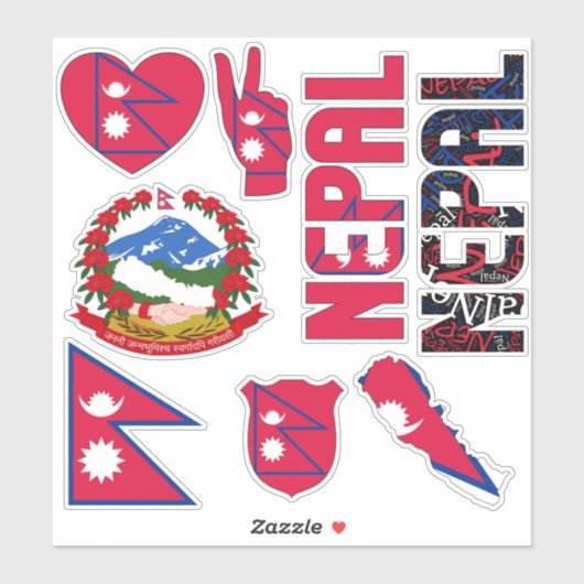Phantastische nepalische Formen Staatssymbole Aufkleber (Blatt)