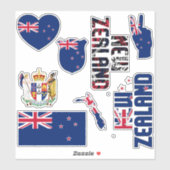 Phantastische New Zealand Shapes Staatssymbole Aufkleber (Blatt)