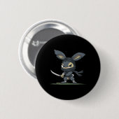 Phantastische Ninja Bunny Graphic für ein Cooles A Button (Vorne & Hinten)