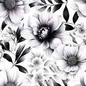 Phantastische opulente Schwarz-Weiß-Blume Decke