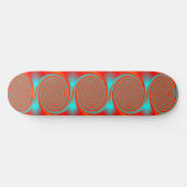 Phantastische Orange Aqua Swirl Circles auf Skateb Skateboard (Horizontal)