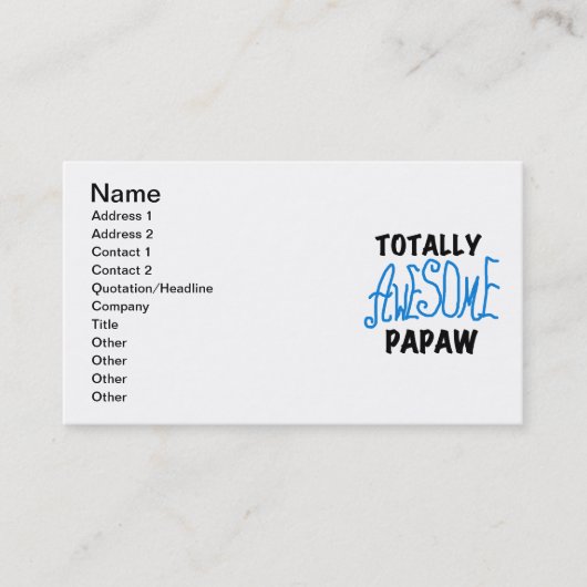 Phantastische Papaw-T - Shirt und Geschenke Visitenkarte (Vorderseite)