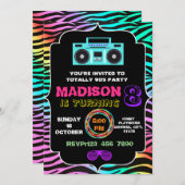 phantastische Party Einladung der 90er Jahre (Vorne/Hinten)