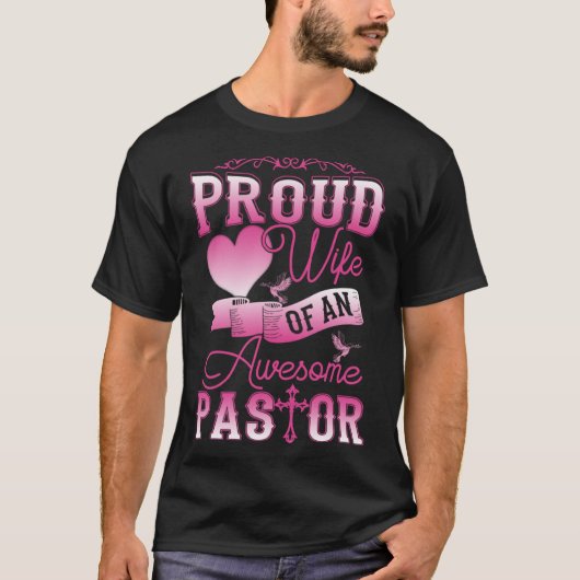 Phantastische Pastor Proud Ehefrau Frauen Wertschä T-Shirt (Vorderseite)