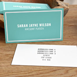 Phantastische Person an der aquamarinen und weißen Visitenkarte