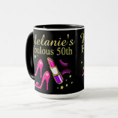 PHANTASTISCHE PERSONALISIERTE 50. BIRTHDAY DIVA-TA TASSE (Vorderseite Links)