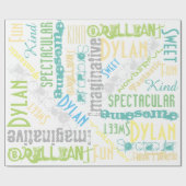 Phantastische Personalisierte Blues Grüntöne jedes Geschenkpapier (Flach)