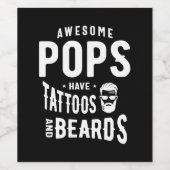 Phantastische Pop haben Tattoos und Bärte Weinetikett (Einzelnes Label)