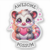 Phantastische Possum | Niedlicher Cartoon Opossum Aufkleber (Vorderseite)