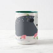 Phantastische Possum Oppossum Rose Blumencoffee Ta Zweifarbige Tasse (Mittel)