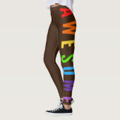 PHANTASTISCHE POSTIVE HAPPTEXT BROWN RAINBOW FARBE LEGGINGS (Links)