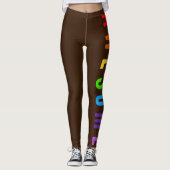 PHANTASTISCHE POSTIVE HAPPTEXT BROWN RAINBOW FARBE LEGGINGS (Vorderseite)