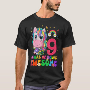 Phantastische Prinzessin Unicorn Geburtstag 9-jähr T-Shirt