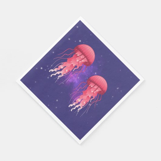 Phantastische Quallen im Weltraum Serviette (Ecke)