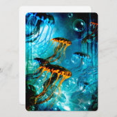 Phantastische Quallen in einer Fantasie unter Wass Einladung (Vorne/Hinten)