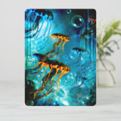 Phantastische Quallen in einer Fantasie unter Wass Einladung (Stehend Vorderseite)