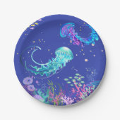 Phantastische Quallen unter Wasser Pappteller (Vorderseite)