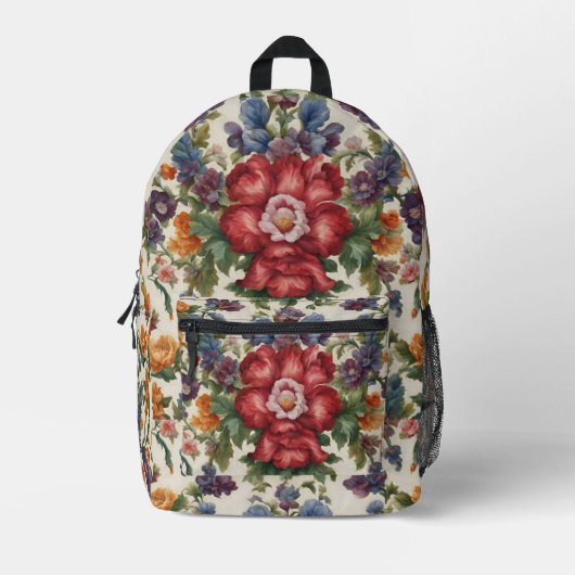 Phantastische, raffinierte rote Blume und empfindl Bedruckter Rucksack (Vorderseite)