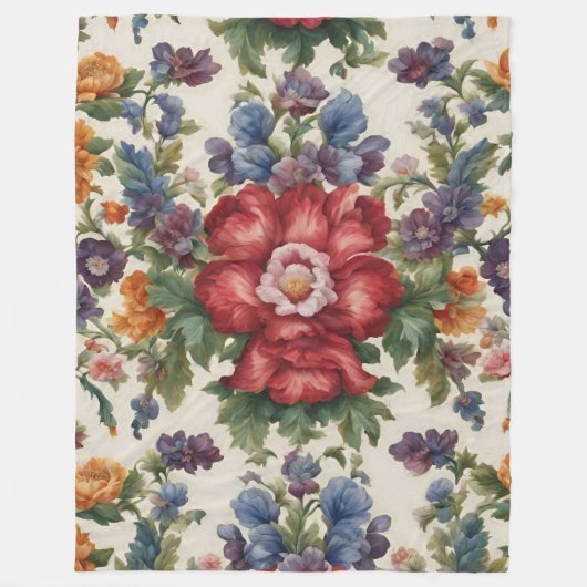 Phantastische, raffinierte rote Blume und empfindl Fleecedecke (Vorderseite)