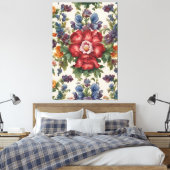Phantastische, raffinierte rote Blume und empfindl Leinwanddruck (Insitu (Schlafzimmer))