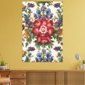 Phantastische, raffinierte rote Blume und empfindl Leinwanddruck (Insitu (Wohnzimmer))