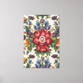 Phantastische, raffinierte rote Blume und empfindl Leinwanddruck