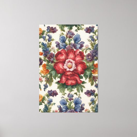 Phantastische, raffinierte rote Blume und empfindl Leinwanddruck (Vorderseite)