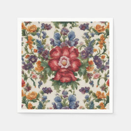 Phantastische, raffinierte rote Blume und empfindl Serviette