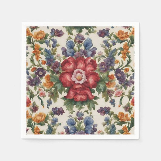 Phantastische, raffinierte rote Blume und empfindl Serviette (Vorderseite)