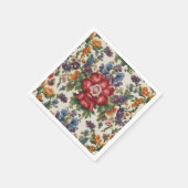 Phantastische, raffinierte rote Blume und empfindl Serviette (Ecke)