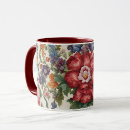 Phantastische, raffinierte rote Blume und empfindl Tasse