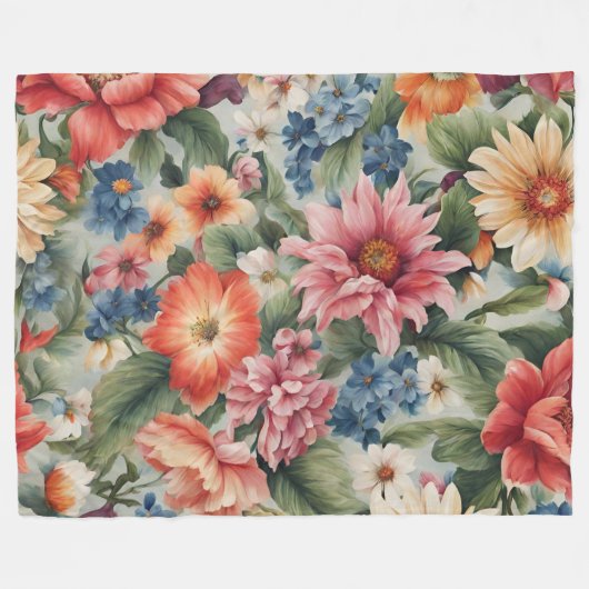 Phantastische, raffinierte und farbenfrohe Sommer- Fleecedecke (Vorderseite (Horizontal))