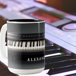 Phantastische Realistisch-Piano-Tastatur Zweifarbige Tasse