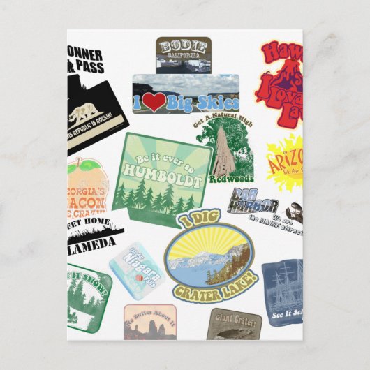 Phantastische Reiserollage Postkarte (Vorderseite)