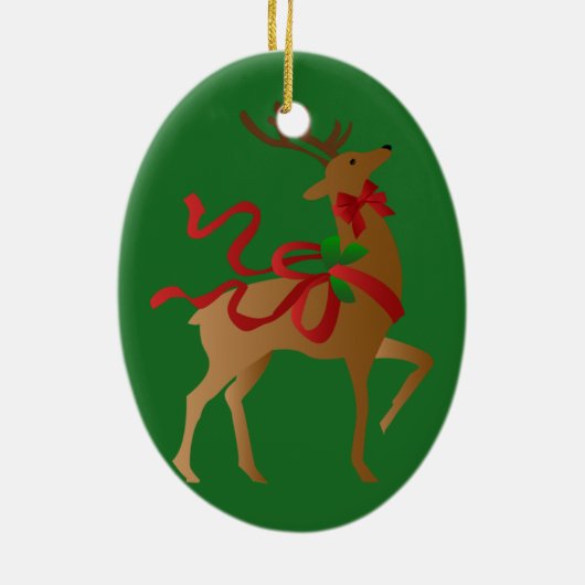 phantastische Rentiere Keramik Ornament (Hinten)