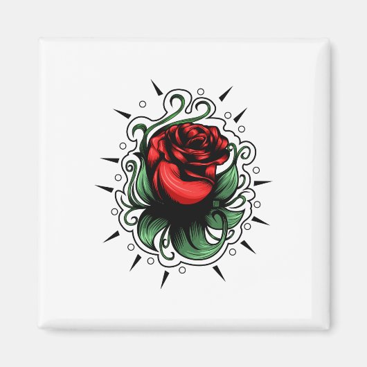 Phantastische Rose Magnet (Vorne)