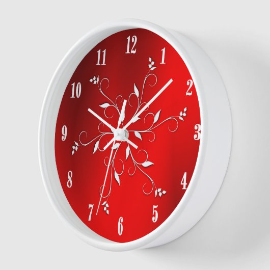 Phantastische Rot-weiß-Zahlen Akzent Uhr (Winkel)