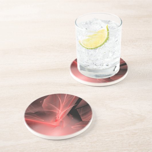 Phantastische rote Wirbel Untersetzer (Seite)