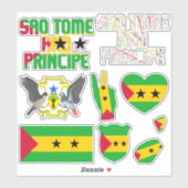 Phantastische Sao Tome und Principitenformen Aufkleber (Blatt)