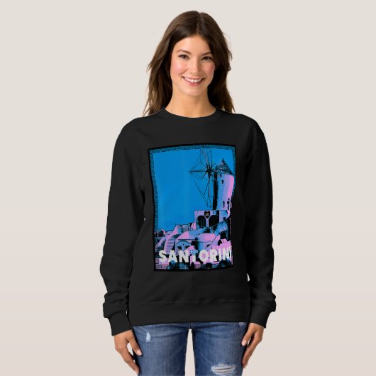 Phantastische schöne griechische Insel Ägäisches M Sweatshirt (Vorne ganz)