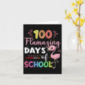 Phantastische Schultage Niedlicher Flamingo-Studen Karte (Gelbe Blume)