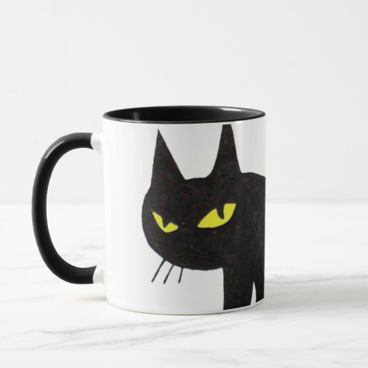 PHANTASTISCHE SCHWARZE CAT NINJA Weiß Tasse (Links)