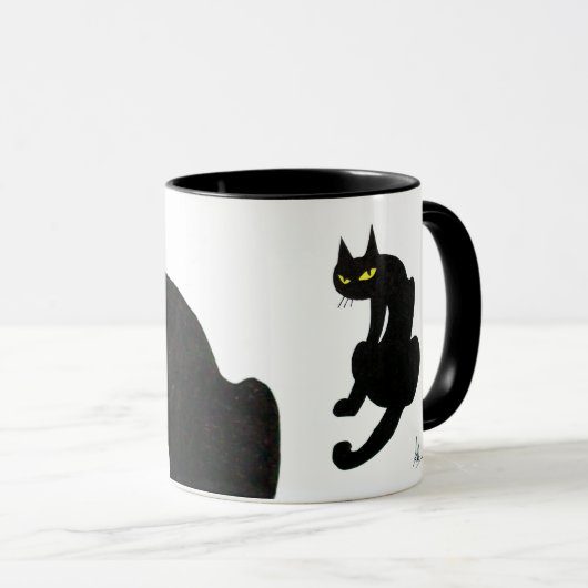 PHANTASTISCHE SCHWARZE CAT NINJA Weiß Tasse (VorderseiteRechts)