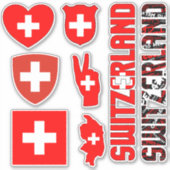 Phantastische Schweiz Staatssymbole Aufkleber (Vorderseite)