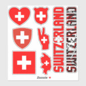 Phantastische Schweiz Staatssymbole Aufkleber (Blatt)