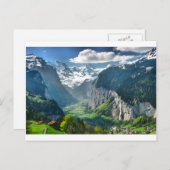 Phantastische Schweizer Alpen Postkarte (Vorne/Hinten)
